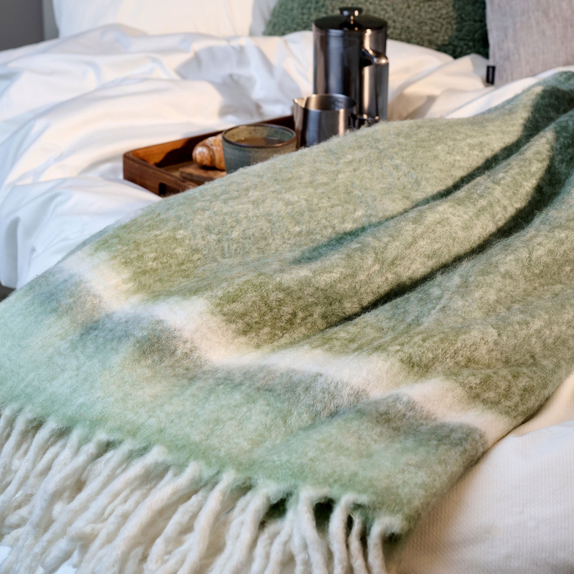 Stockholm Wolldecke Grün 130x200 cm